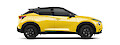 Sárga Nissan Juke oldalnézetből